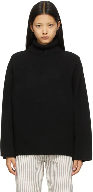 Totême Black Wool & Cashmere Turtleneck