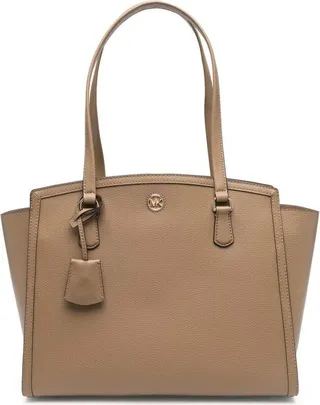 'chantal' Large Beige Tote Bag In Pebbled Leather Woman Michael Michael Kors