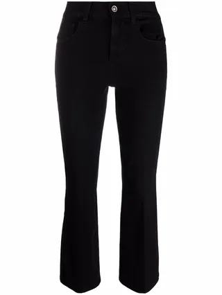 High-Rise Cropped Flared Trousers