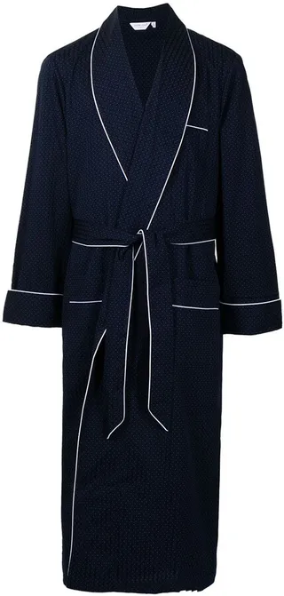 Polka-Dot Tie-Waist Robe