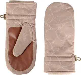 Water-repellent Belting-print Mittens Gloves Sand