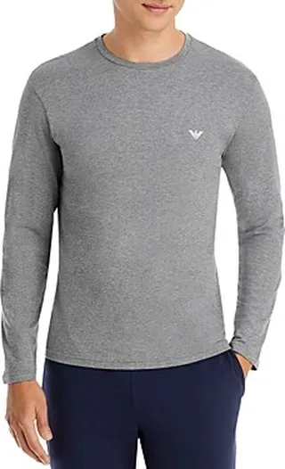 Armani Cotton Blend Long Sleeve Tee & Pajama Pants Set