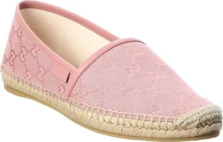 Gucci Gg Canvas & Leather Espadrille