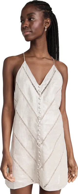 Joslin Whitley Metallic Linen Mini Slip Dress