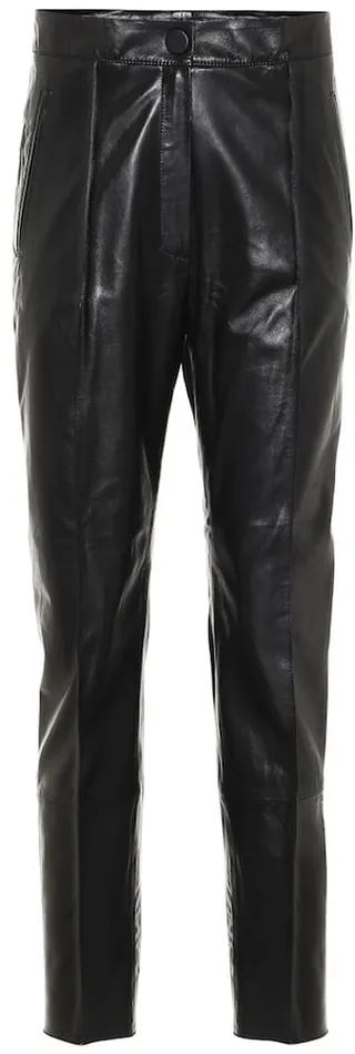 Hogan high-rise leather pants