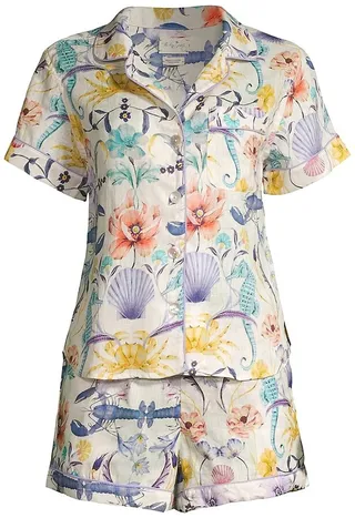 Nina Seahorses 2-Piece Pajama Set