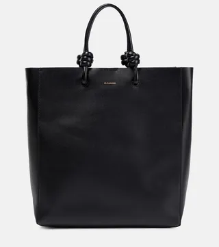Medium leather tote bag