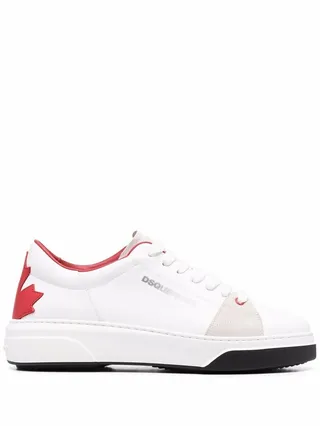 Contrasting-Heel Low-Top Sneakers