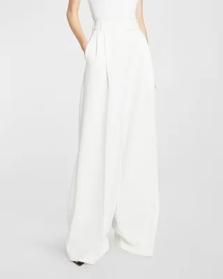 High-Rise Pleated Wide-Leg Pants