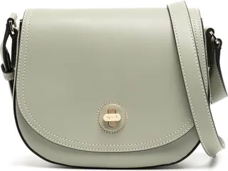 Contrast-Stitching Leather Bag