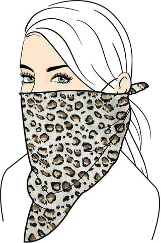 Shiraleah Leopard Bandana Face Mask And 2 Filters Set - Black