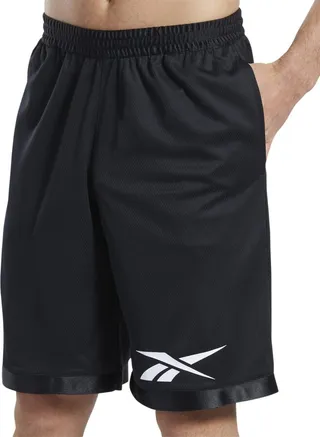 Reebok Men's Regular-Fit Logo-Print Mesh Basketball Shorts