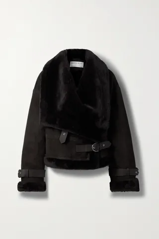 Shoreditch Ski Club - + Net Sustain Darling Leather-trimmed Shearling Jacket - Brown