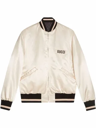 Logo-Patch Reversible Bomber Jacket