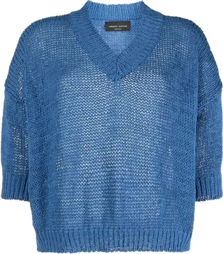 V-neck knit jumper