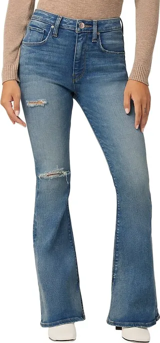 Holly Petite High Rise Stretch Distressed Bootcut Jeans
