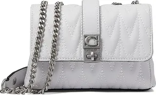 GUESS Regilla Mini Convertible Crossbody Flap (White) Handbags