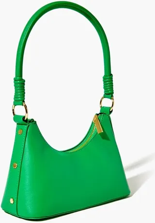Faux Leather Baguette Shoulder Bag
