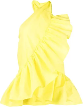 Ruffled-Detail Halterneck Blouse