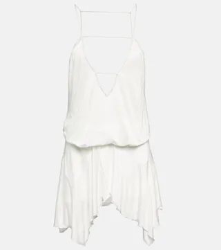 Felicia asymmetric jersey minidress
