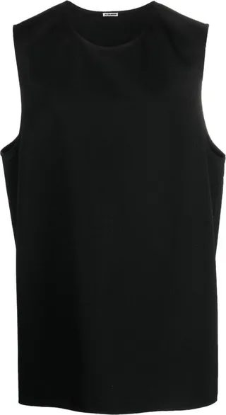 sleeveless plain wool T-shirt
