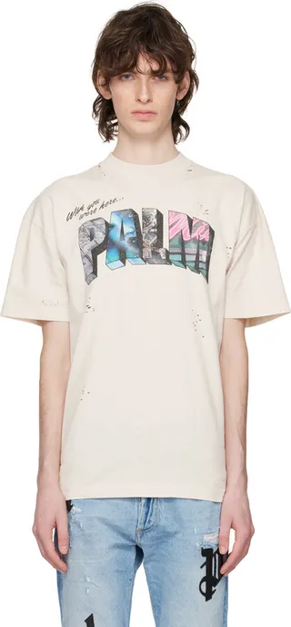 Palm Angels White Palm Sign T-Shirt