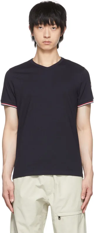 Moncler Navy Cotton T-Shirt