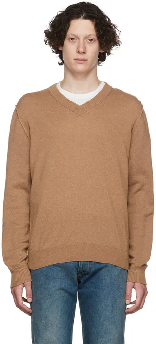 Maison Margiela Brown Cashmere Sweater