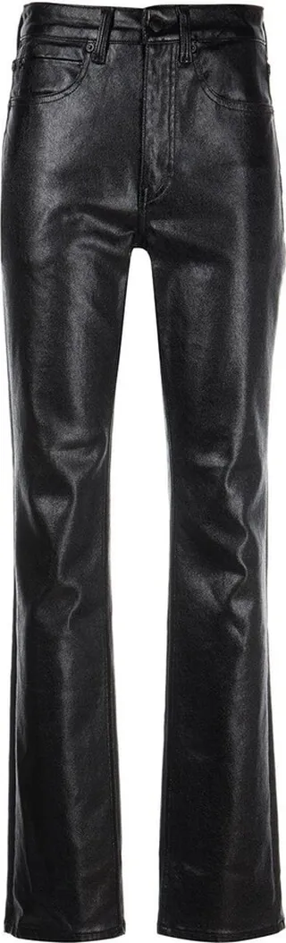 Coated Straight-Leg Trousers