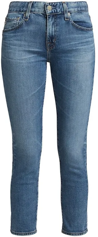 Ex-Boyfriend Mid-Rise Slim-Fit Crop Jeans