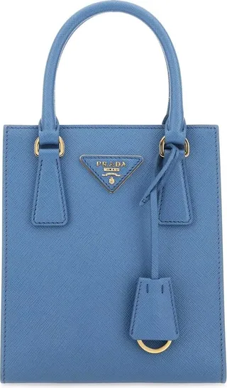 Prada Logo Plaque Tote Bag