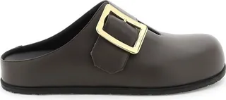 Leather Clogs With Buckle