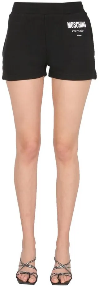 Moschino Logo Printed Elastic Waist Shorts