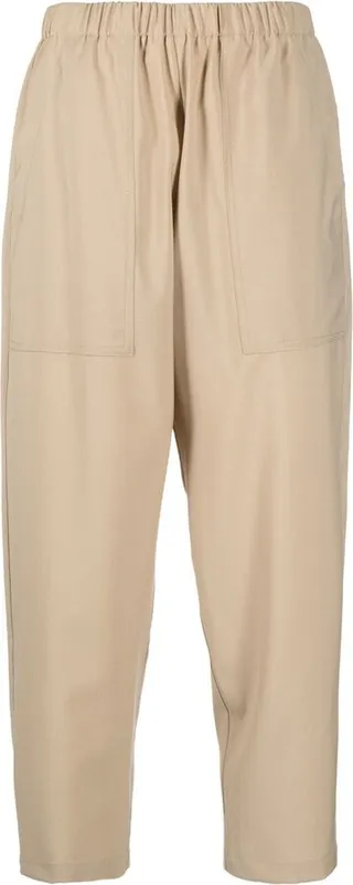 Cropped Elasticated-Waist Pants