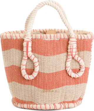 Striped Jute Satchel