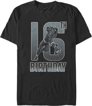Men's Marvel Black Panther 16th Birthday T-Shirt - Black - Small