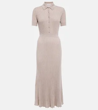 Amor silk and cashmere midi dress