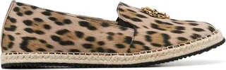 Logo-Plaque Animal-Print Espadrilles