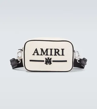 Embroidered cotton canvas shoulder bag