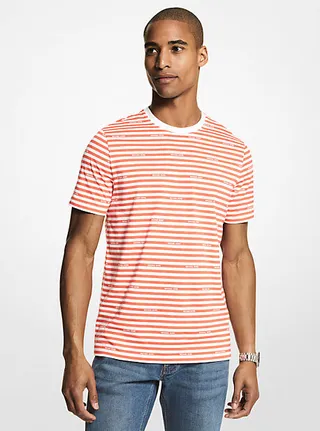 Logo Striped Cotton Jersey T-Shirt
