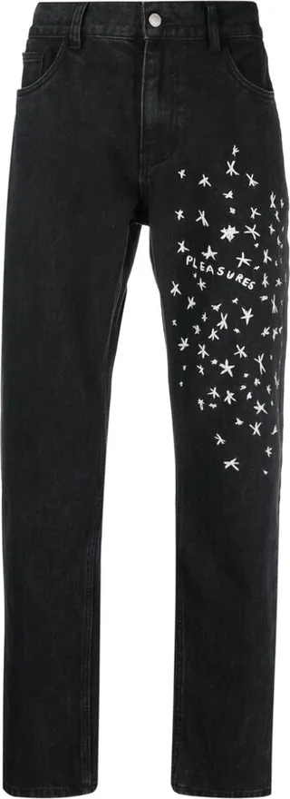 Starry logo-print tapered jeans