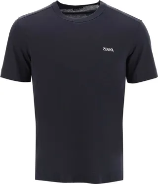 Z Zegna Logo Embroidered Crewneck T-Shirt