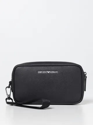 Emporio Armani Sustainable Collection clutch in recycled saffiano synthetic leather