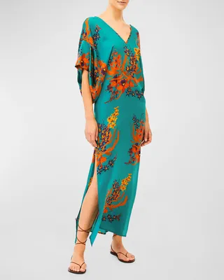 Beatriz Floral V-Neck Midi Dress