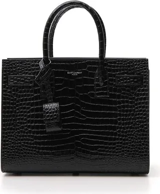 Saint Laurent Croc Effect Small Sac De Jour Tote Bag