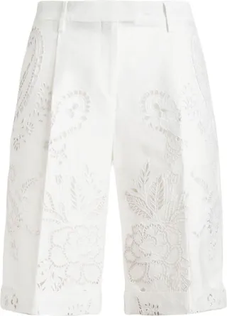 Knee-Length Broderie Anglaise Shorts
