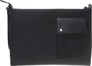 Emporio Armani Logo Patch Zipped Clutch Bag