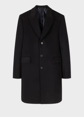 Black Wool-Cashmere Epsom Coat