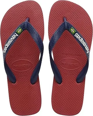 Havaianas Brazil Logo Unisex Flip Flops (Red) Women's Sandals