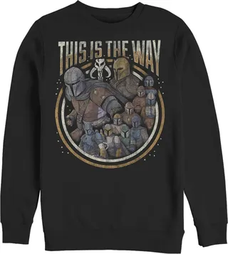 Men's Star Wars The Mandalorian Group Shot This Is The Way Sweatshirt - Black - Medium